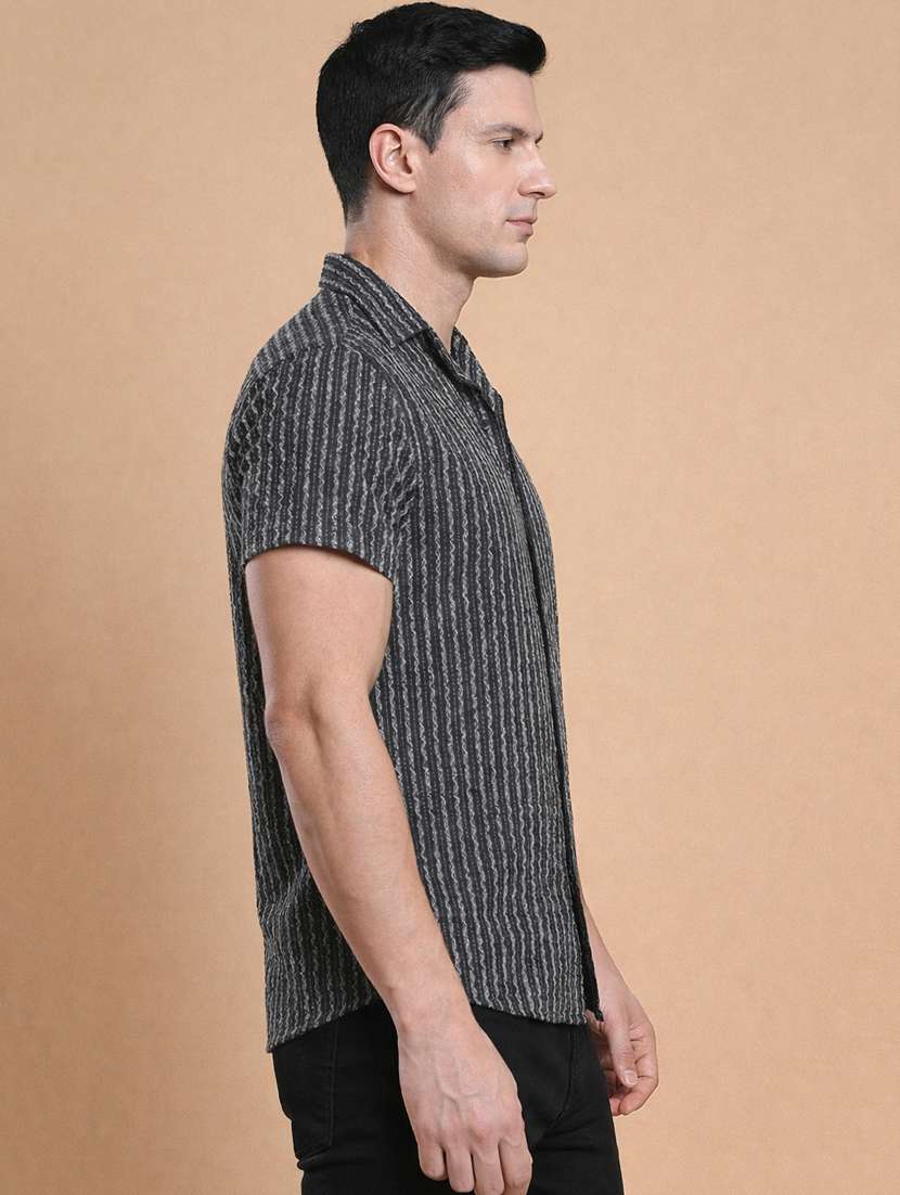 men self design short sleeve regular fit casual shirt - 22328587 -  Standard Image - 1