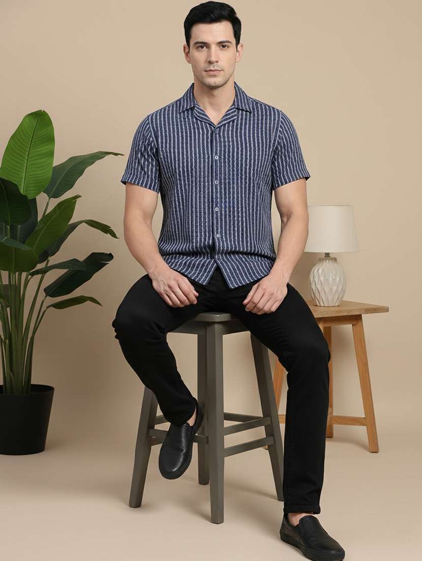 men self design short sleeve regular fit casual shirt - 22328588 -  Standard Image - 1