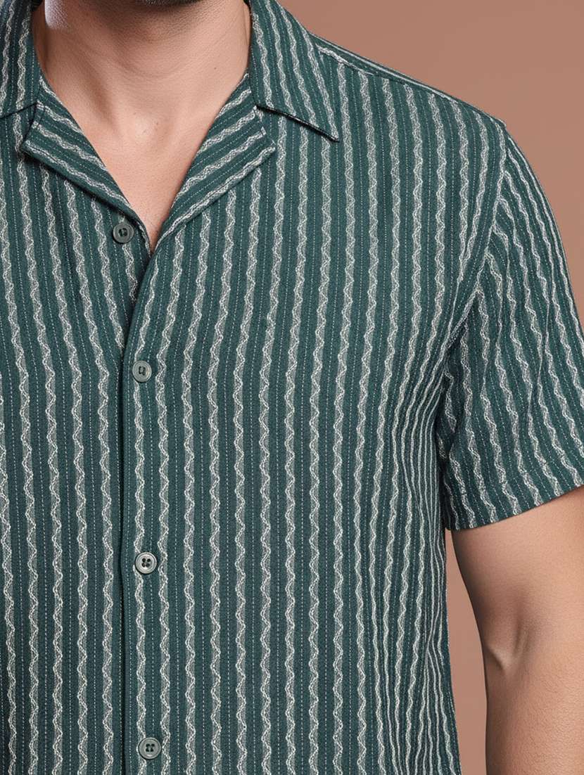 men self design short sleeve regular fit casual shirt - 22328590 -  Standard Image - 4