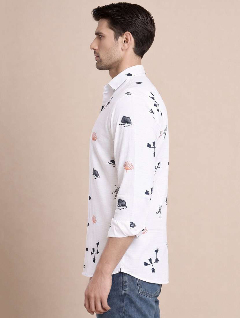men printed long sleeve regular fit casual shirt - 22328593 -  Standard Image - 1