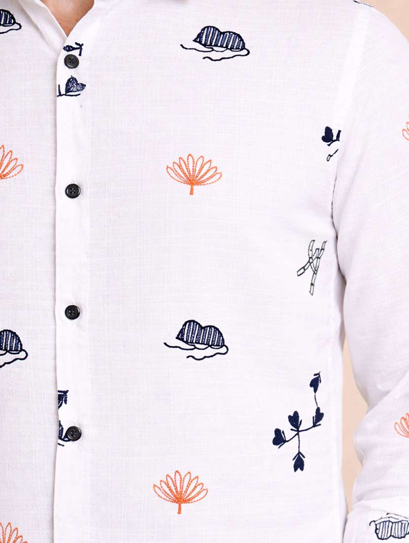 men printed long sleeve regular fit casual shirt - 22328593 -  Standard Image - 4