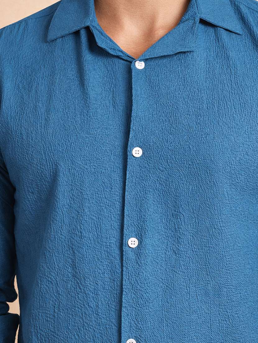 Men Solid Long Sleeve Regular Fit Casual Shirt - 22328594 -  Standard Image - 4