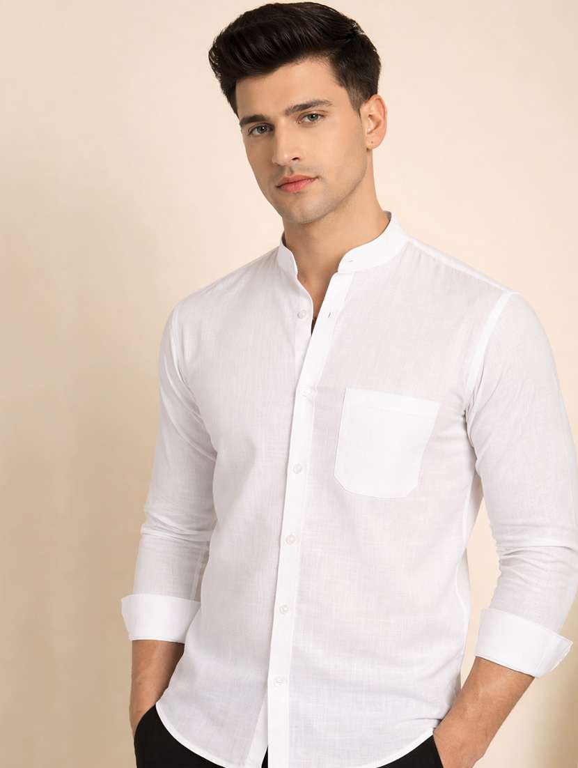 men solid long sleeve regular fit casual shirt