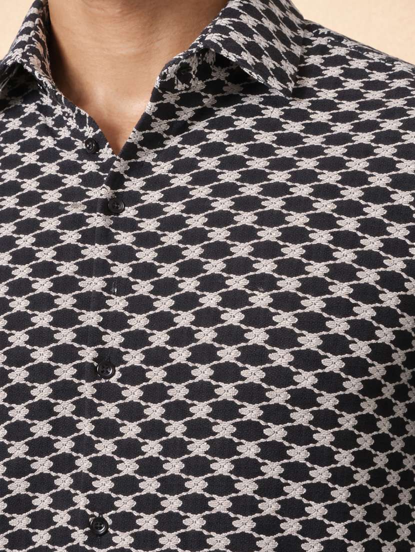 men self design long sleeve regular fit casual shirt - 22328636 -  Standard Image - 4
