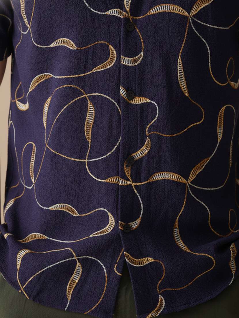 men abstract short sleeve regular fit casual shirt - 22328637 -  Standard Image - 4