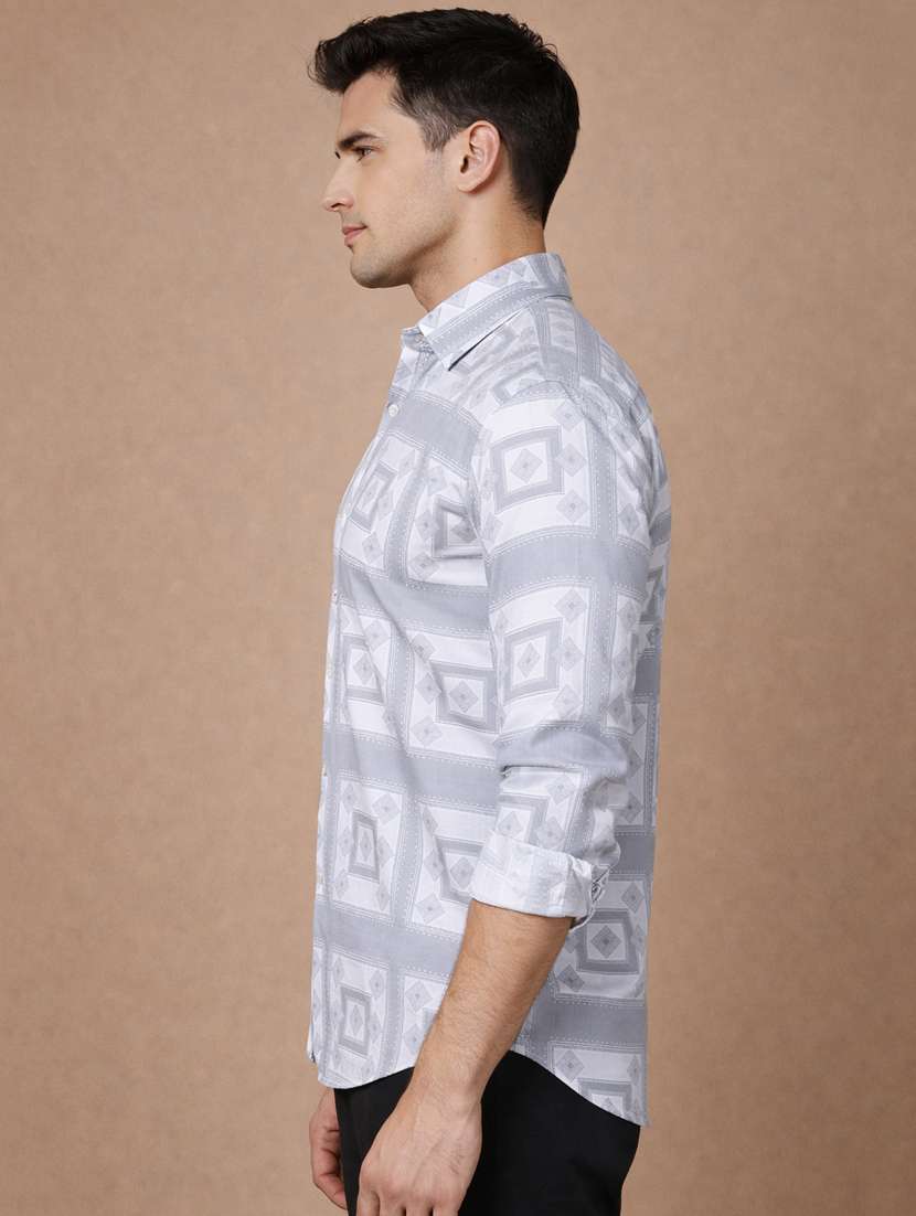 men printed long sleeve regular fit casual shirt - 22328639 -  Standard Image - 1