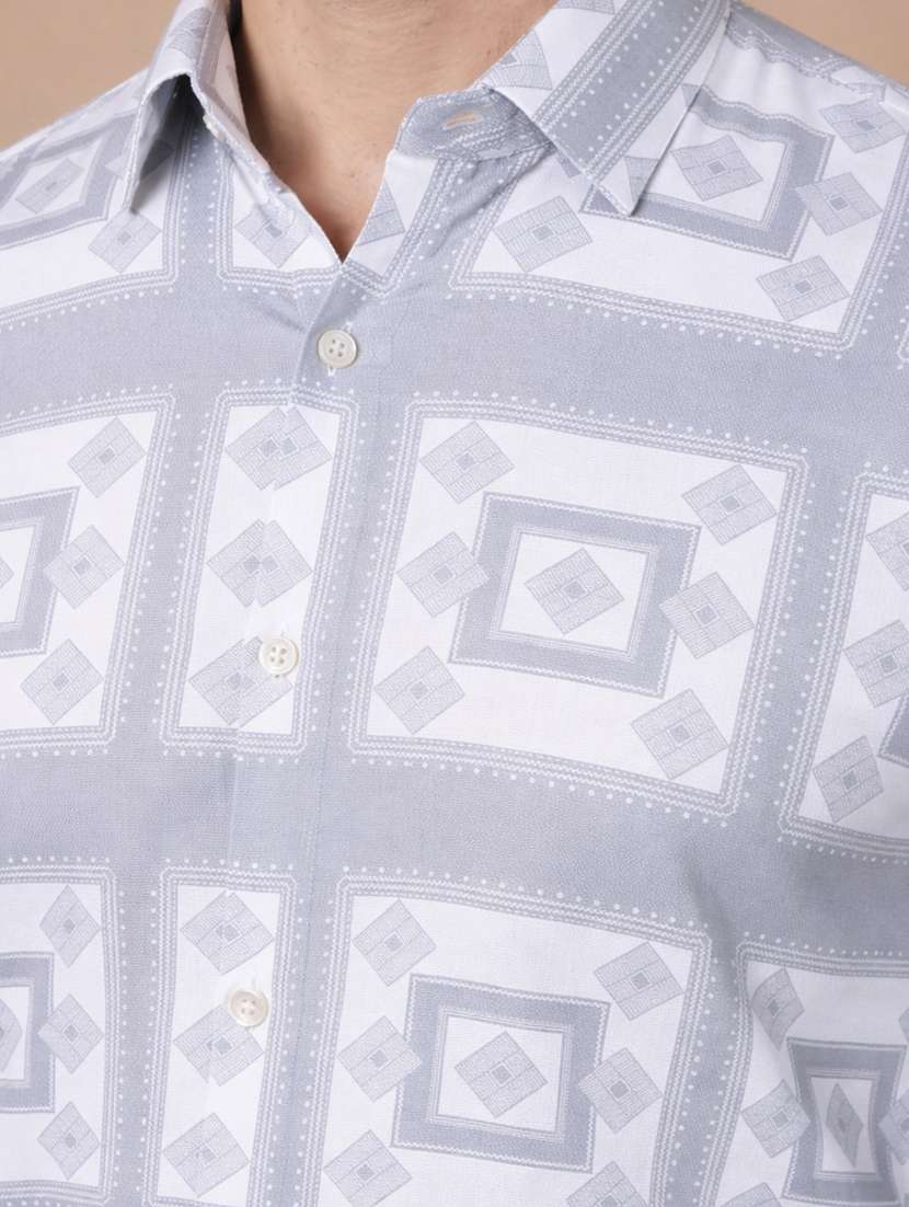 men printed long sleeve regular fit casual shirt - 22328639 -  Standard Image - 4