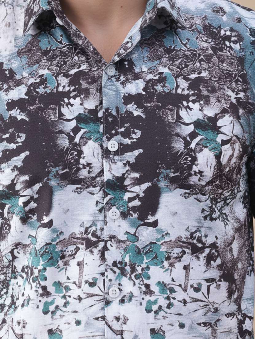 Men Abstract Short Sleeve Regular Fit Casual Shirt - 22328641 -  Standard Image - 4