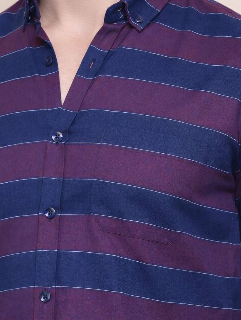 men striped long sleeve regular fit casual shirt - 22328644 -  Standard Image - 4