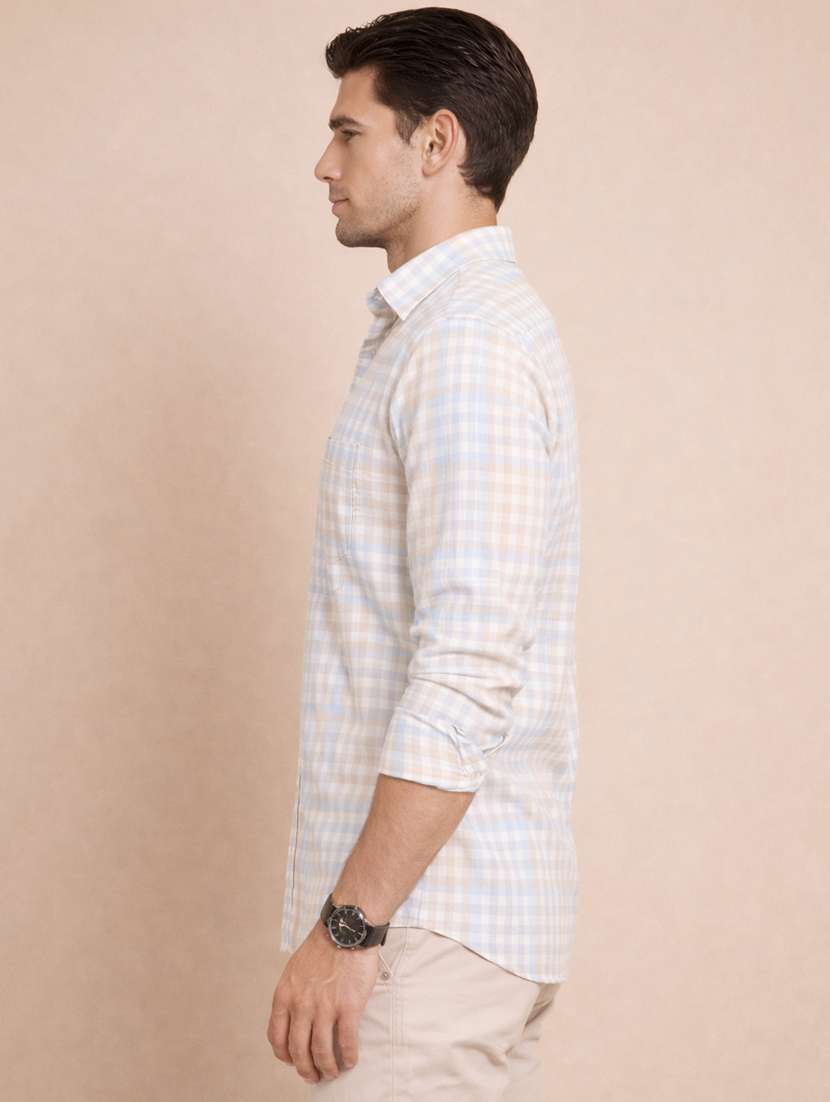 men checkered long sleeve regular fit casual shirt - 22328649 -  Standard Image - 1