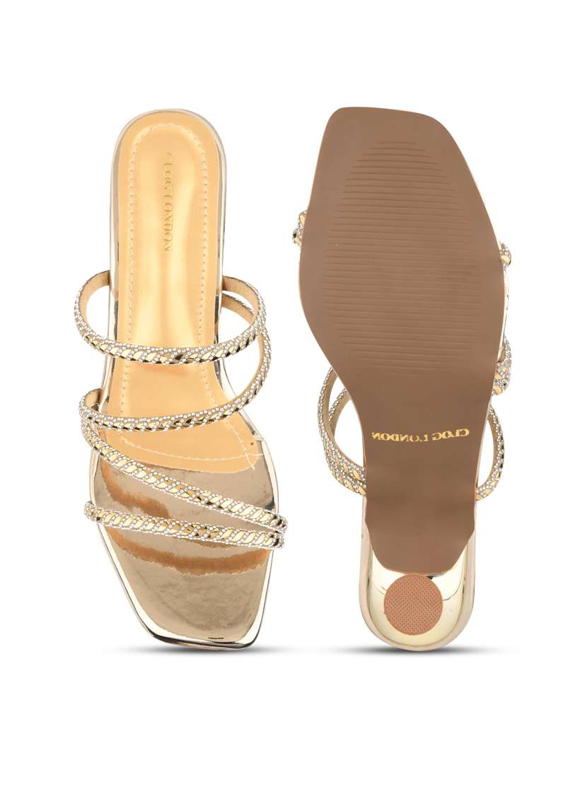 women gold slip on sandal - 22328788 -  Standard Image - 4