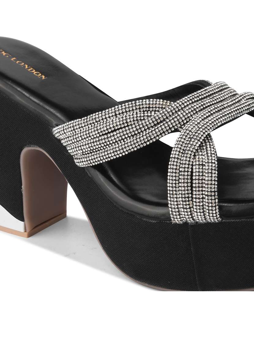 women black slip on sandal - 22328790 -  Standard Image - 4