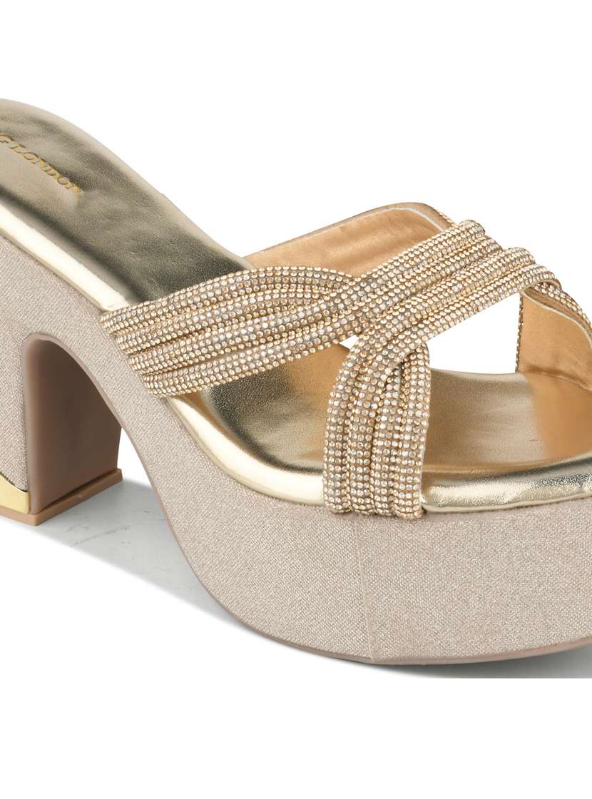 women gold slip on sandal - 22328791 -  Standard Image - 4