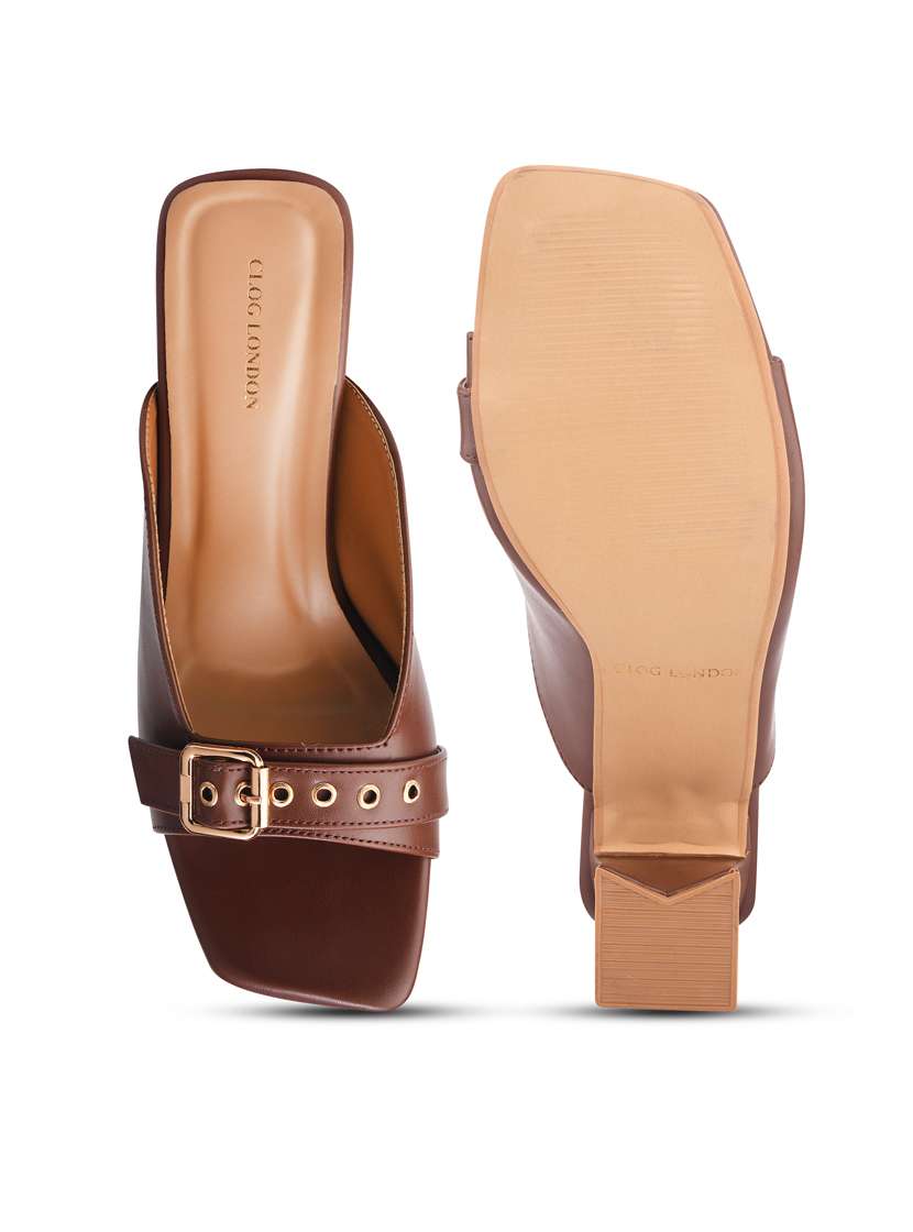 women brown slip on sandal - 22328794 -  Standard Image - 4