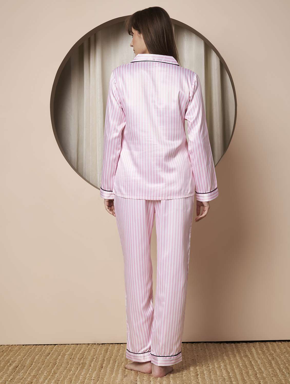 women striped nightwear pyjama set - 22328818 -  Standard Image - 4