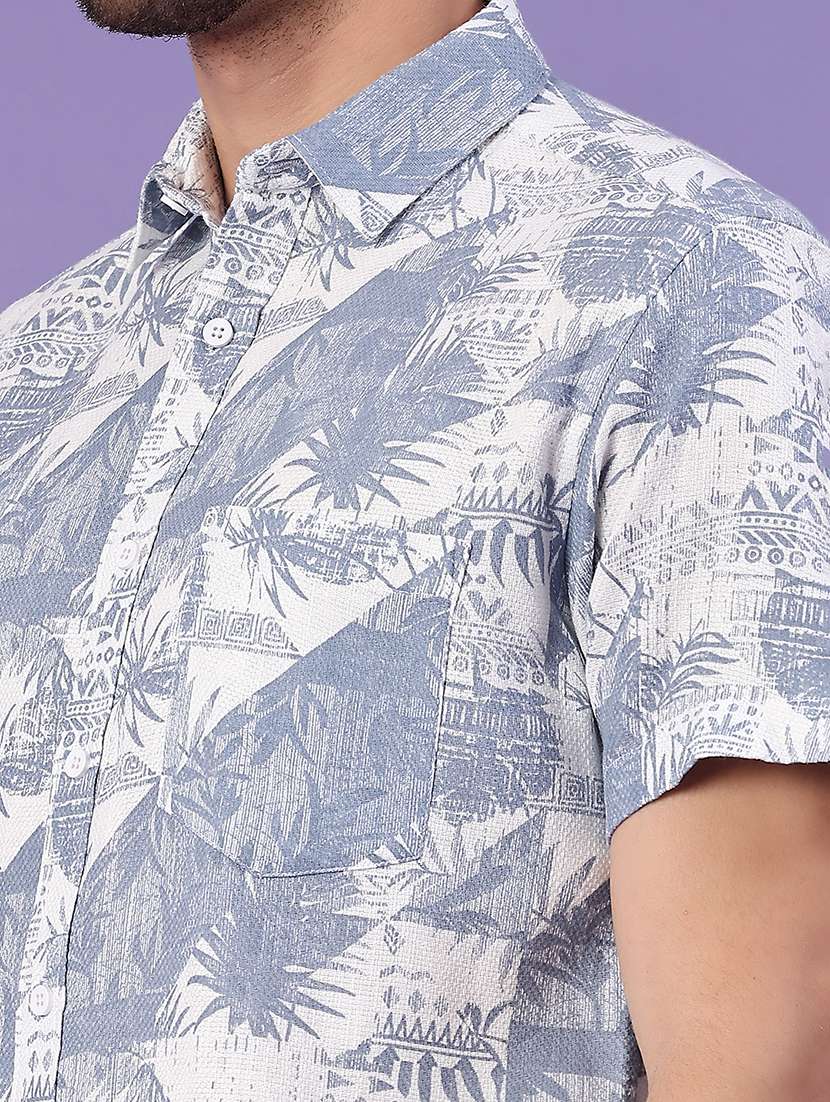 men blue cotton casual shirt - 22328887 -  Standard Image - 1