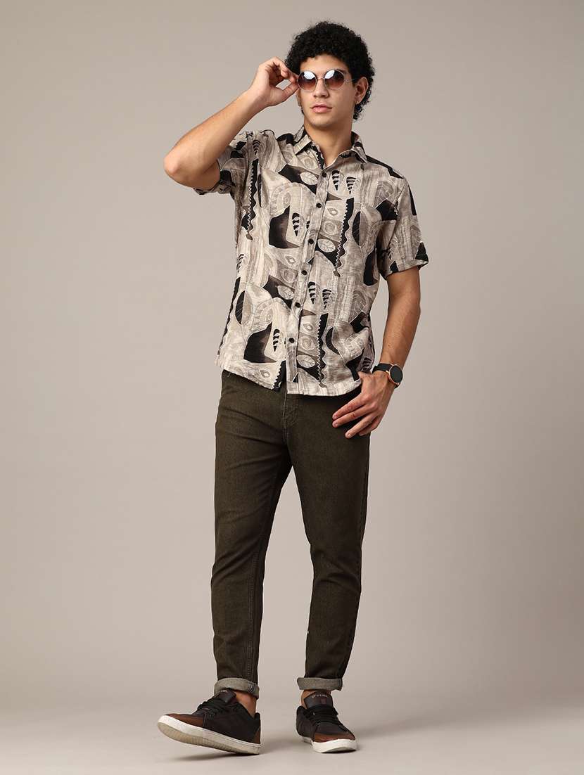 beige polyester casual shirt - 22328889 -  Standard Image - 4