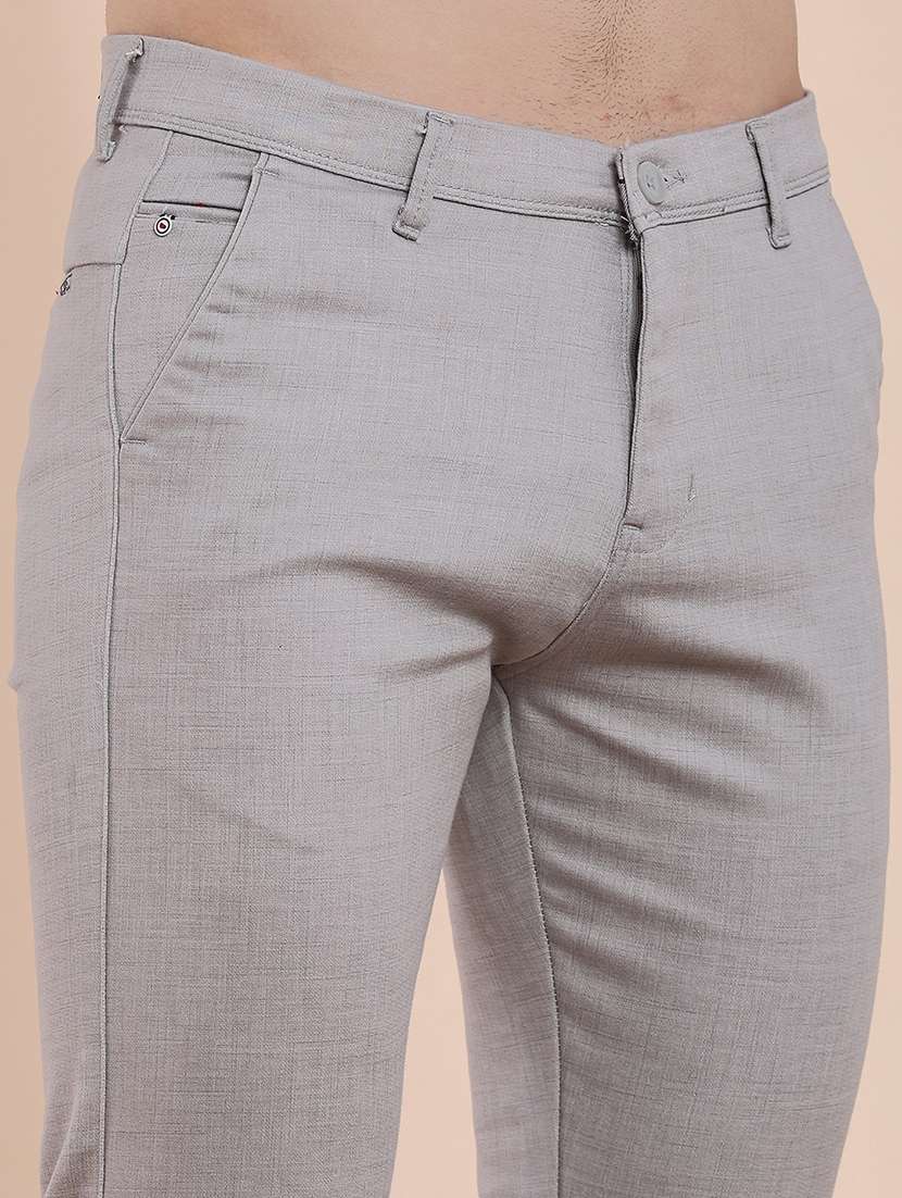 men solid mid rise chinos casual trouser - 22328895 -  Standard Image - 1
