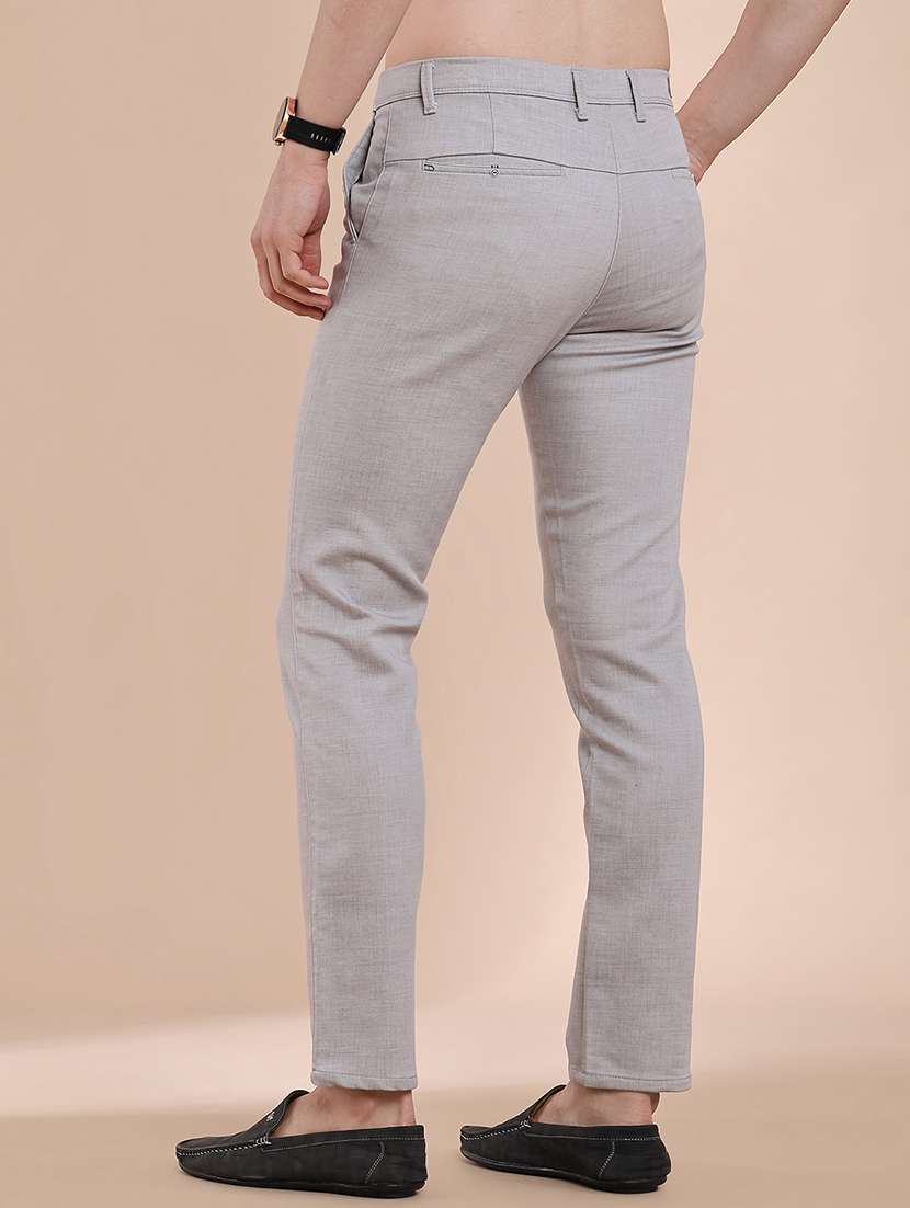 men solid mid rise chinos casual trouser - 22328895 -  Standard Image - 4