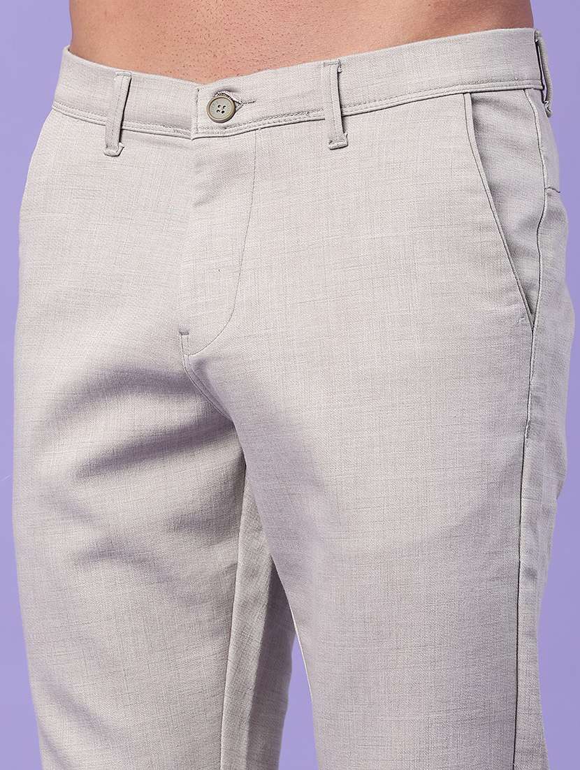 men solid mid rise chinos casual trouser - 22328896 -  Standard Image - 1