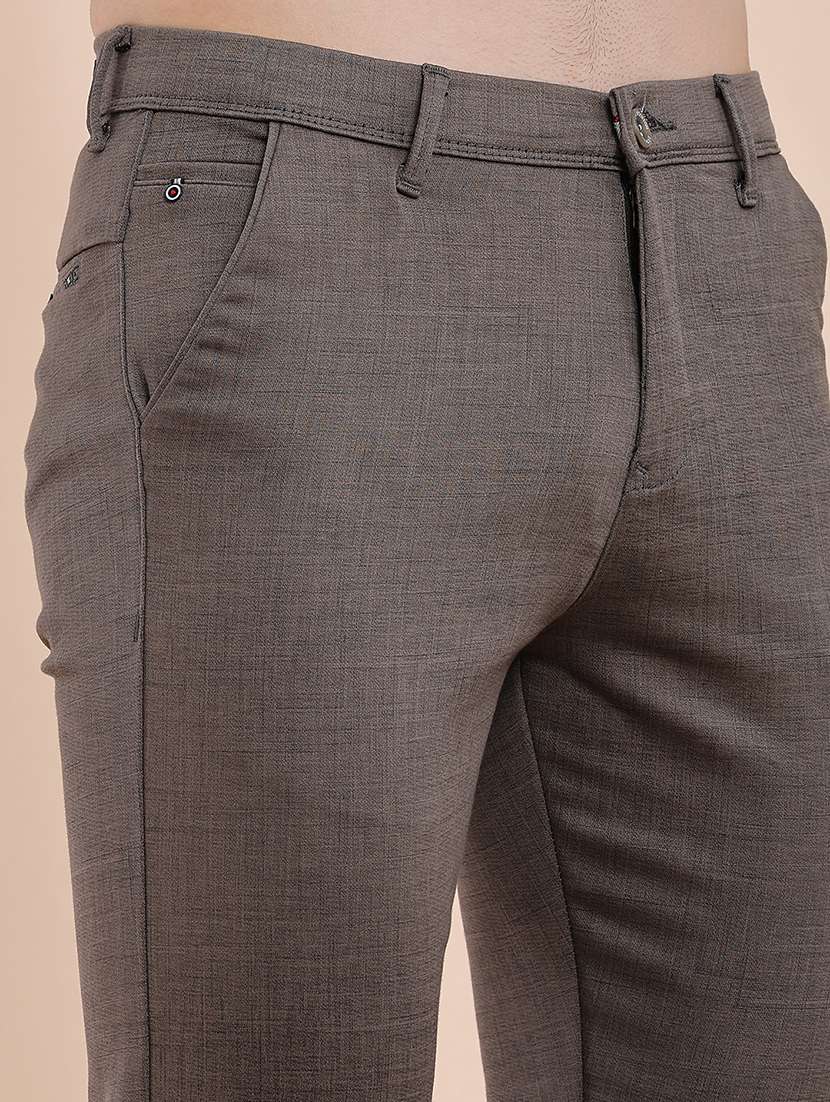 men solid mid rise chinos casual trouser - 22328897 -  Standard Image - 1