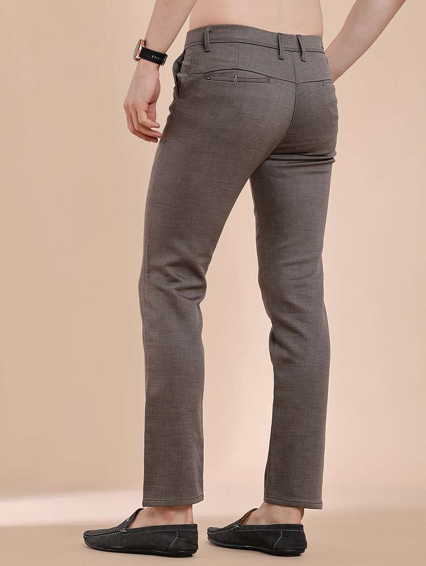 men solid mid rise chinos casual trouser - 22328897 -  Standard Image - 4