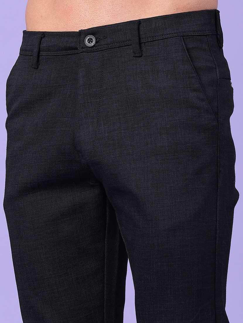 men solid mid rise chinos casual trouser - 22328899 -  Standard Image - 1