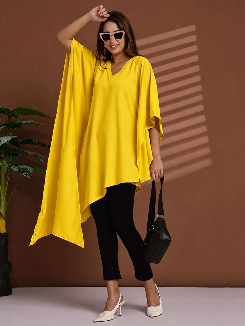 women solid kimono sleeve kaftan tunic - 22328939 -  Standard Image - 4