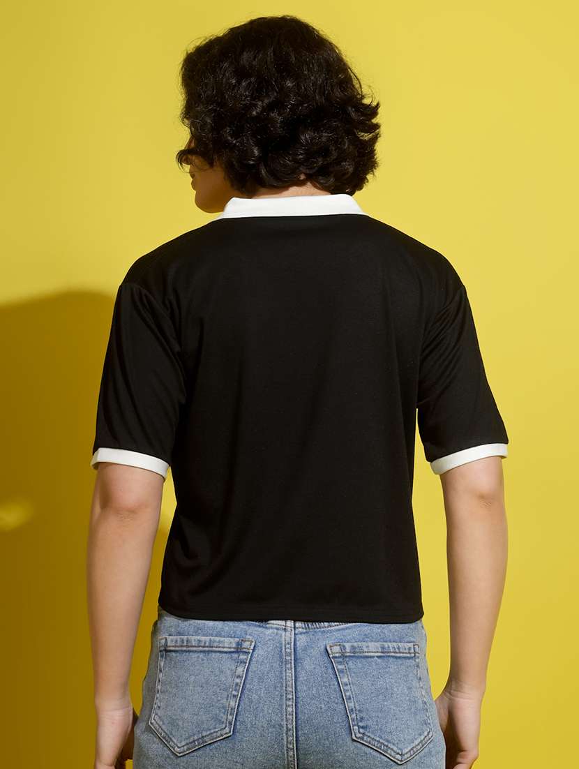 women printed short sleeve polo t-shirt - 22329199 -  Standard Image - 4