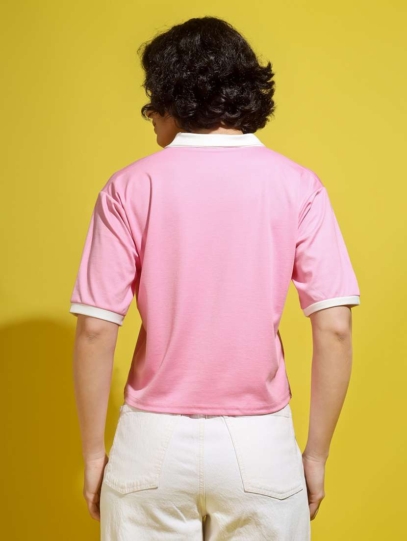 women printed short sleeve polo t-shirt - 22329204 -  Standard Image - 4