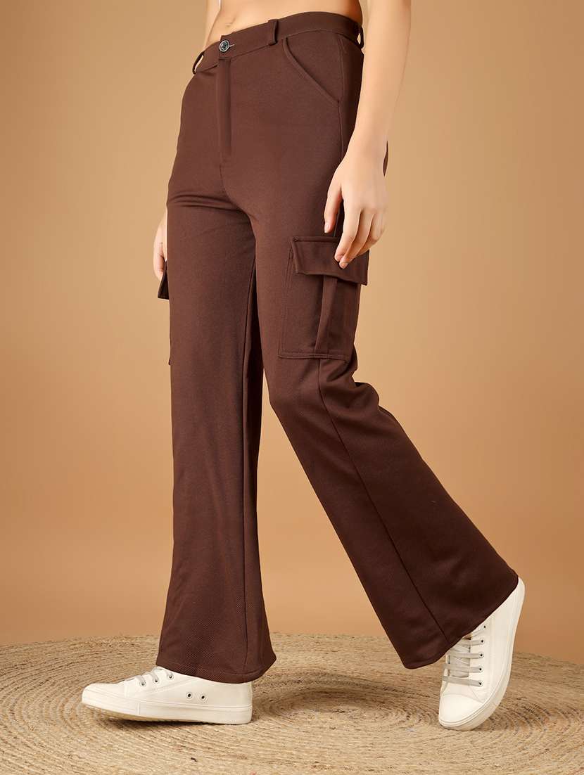 women solid mid rise cargo - 22329209 -  Standard Image - 1