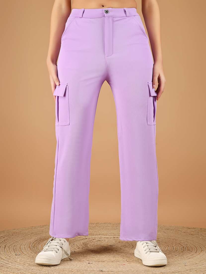 women solid mid rise cargo - 22329212 -  Standard Image - 1