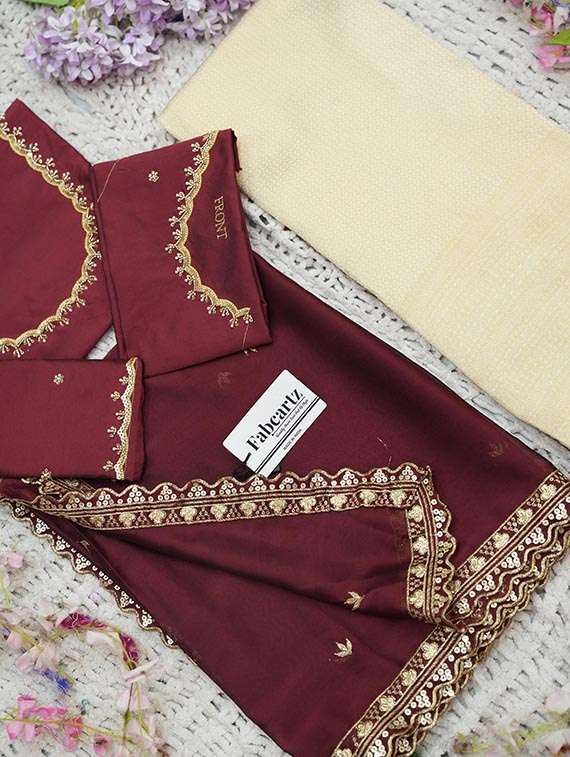women self design south indian style unstitched lehenga choli set - 22329214 -  Standard Image - 4