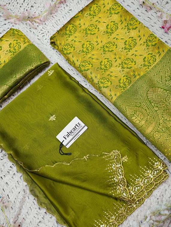 women self design south indian style unstitched lehenga choli set - 22329224 -  Standard Image - 1