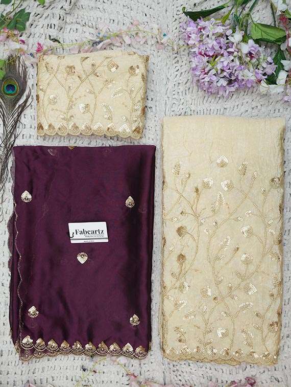 women solid with work flared unstitched lehenga choli set - 22329230 -  Standard Image - 1