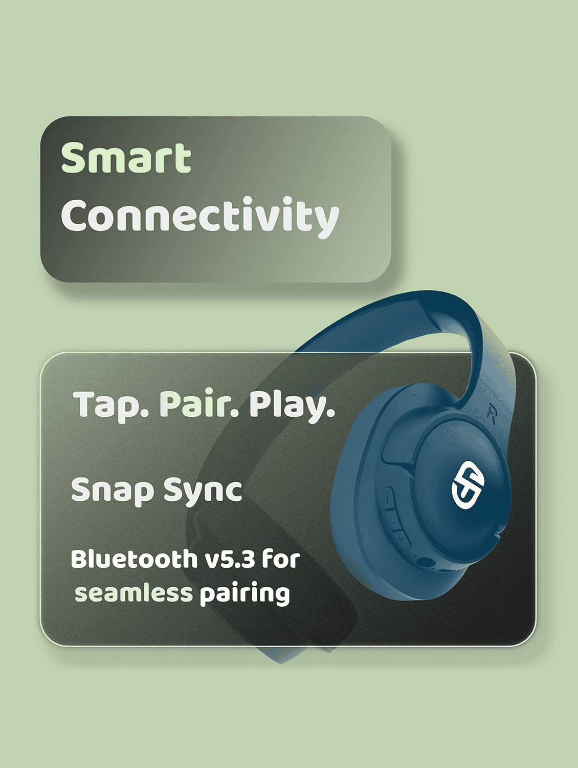 snapup snaphead vibe over the head headphone (sapphire blue) - 22329236 -  Standard Image - 4