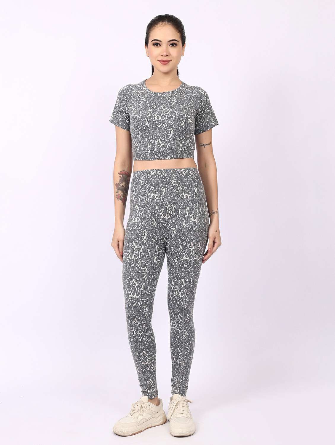 women printed active wear co-ord set - 22329239 -  Standard Image - 1