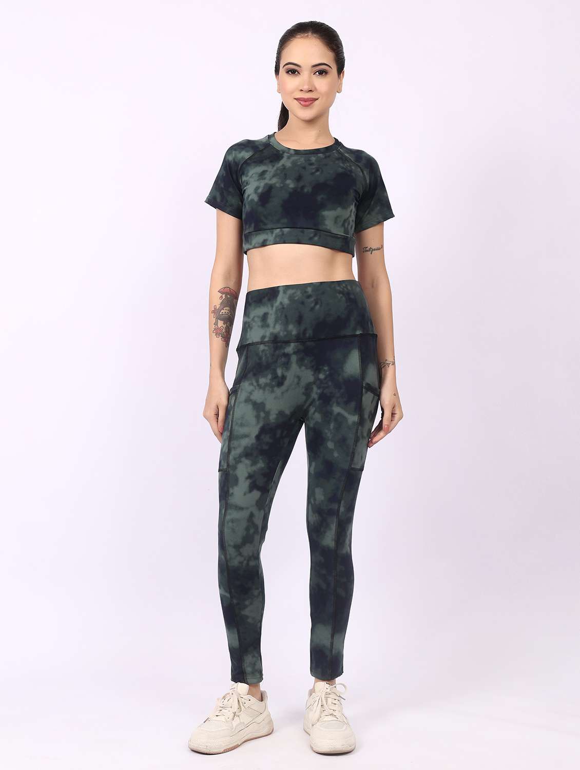 women printed active wear co-ord set - 22329240 -  Standard Image - 1
