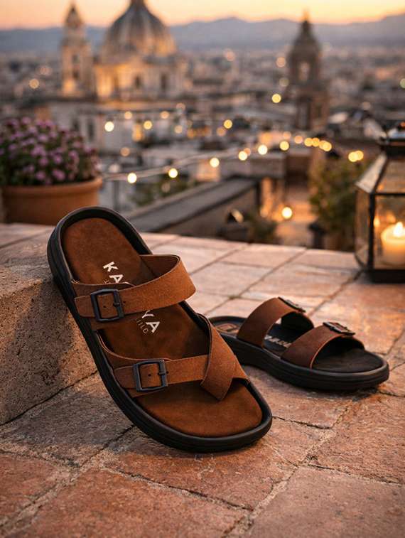 men tan toe seperator sandal - 22329243 -  Standard Image - 4