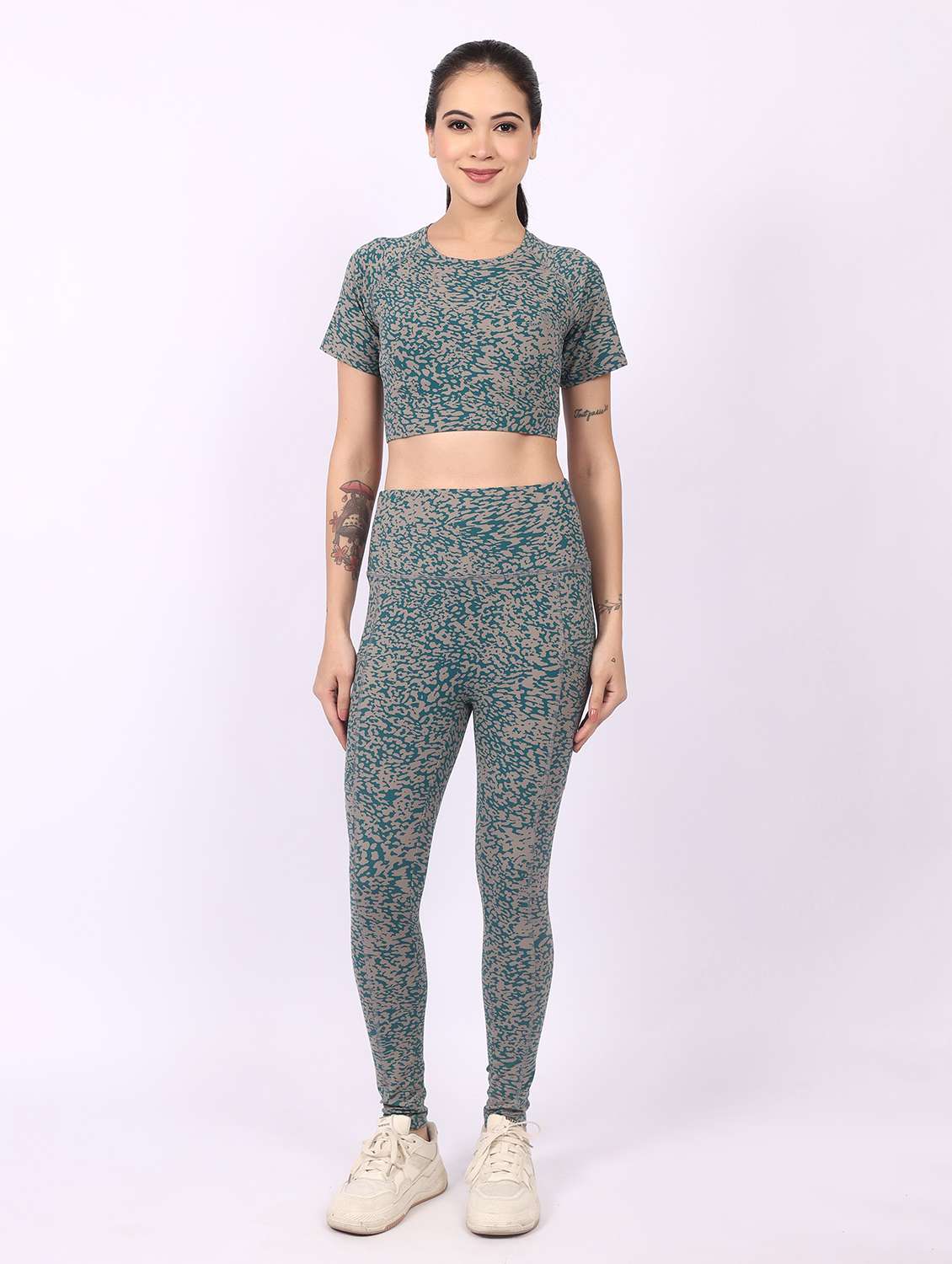 women printed active wear co-ord set - 22329246 -  Standard Image - 1