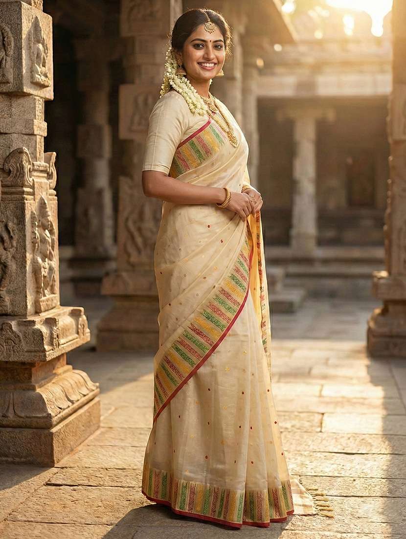 women self design southern silk saree with blouse - 22329337 -  Standard Image - 1