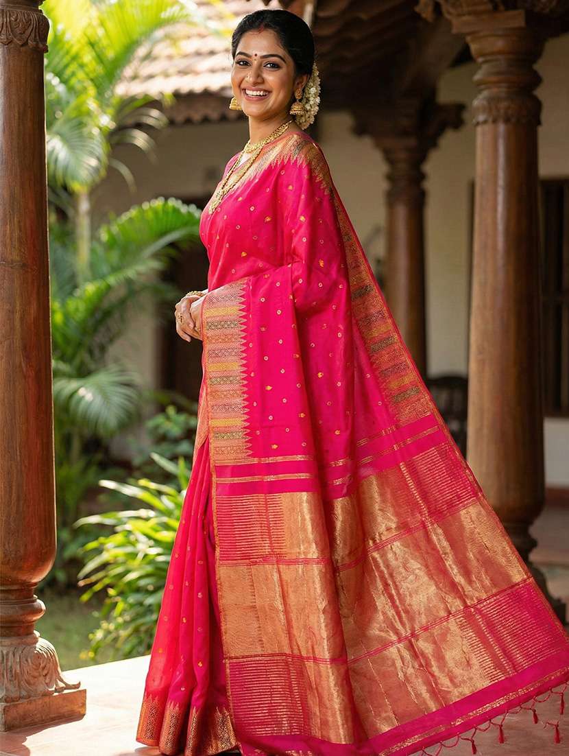 women self design southern silk saree with blouse - 22329338 -  Standard Image - 1