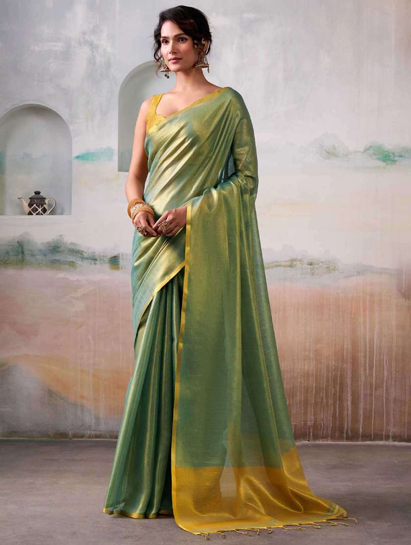 women solid plain saree with blouse - 22329357 -  Standard Image - 1