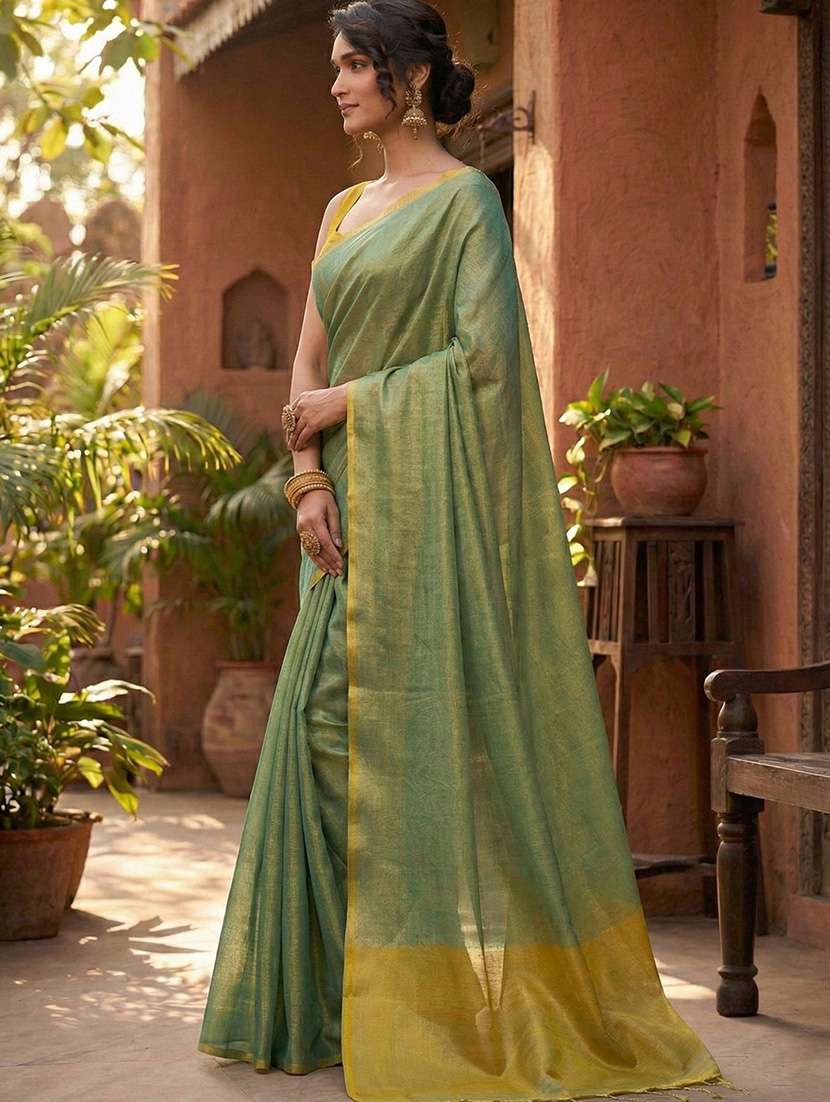 women solid plain saree with blouse - 22329366 -  Standard Image - 1