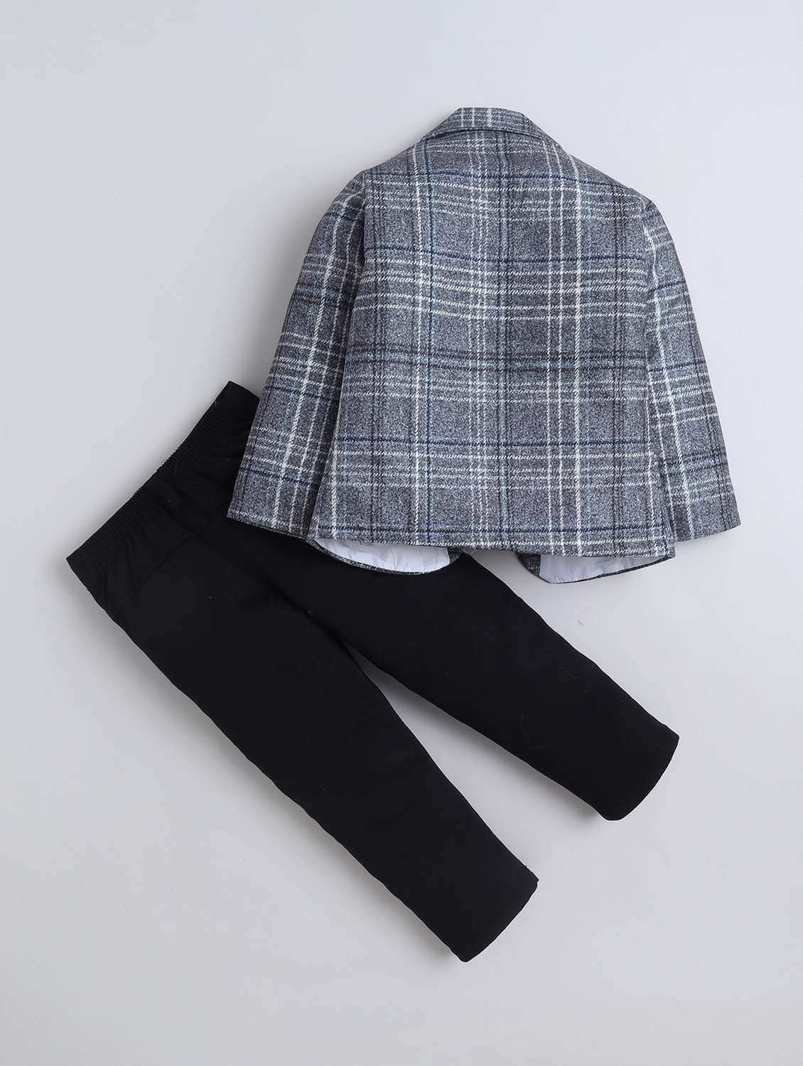 boys checkered blazer and trouser with t-shirt set - 22329384 -  Standard Image - 1