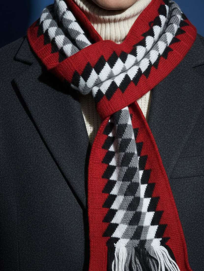 men geometric winter muffler - 22329444 -  Standard Image - 4