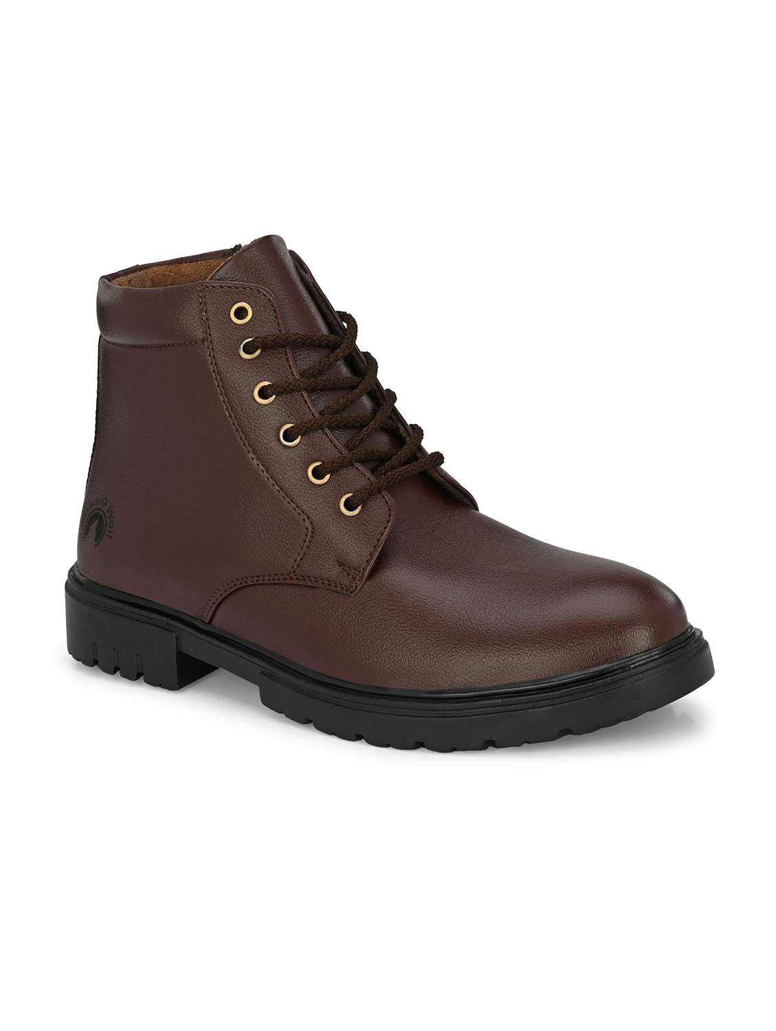 men brown lace up boot