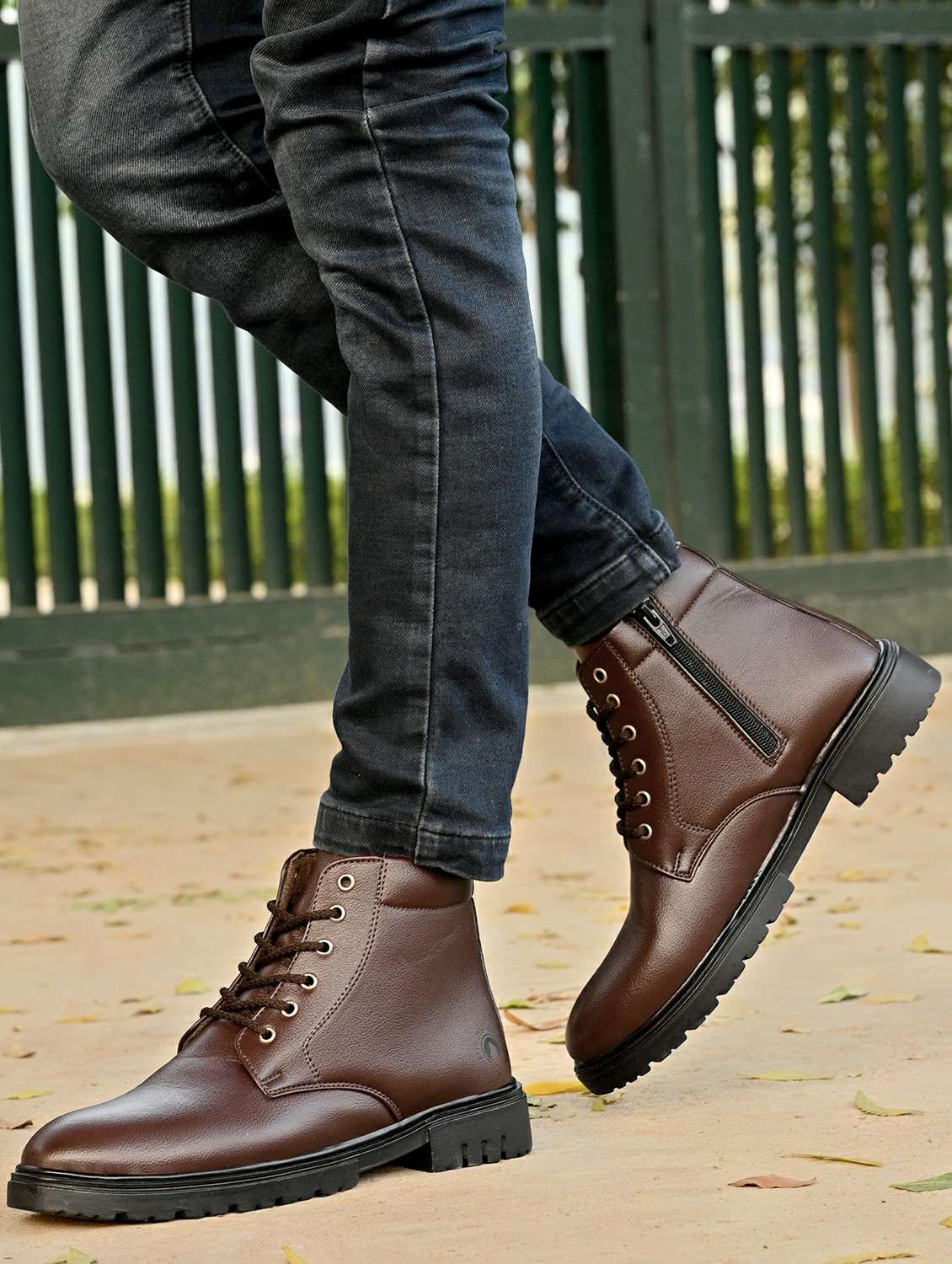 men brown lace up boot - 22329445 -  Standard Image - 1