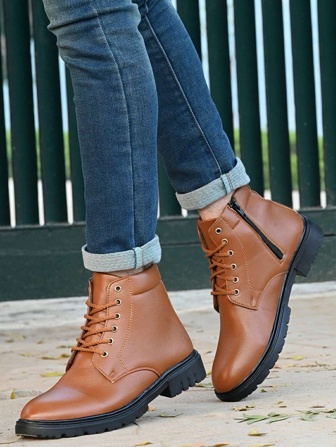 men tan lace up boot - 22329447 -  Standard Image - 1