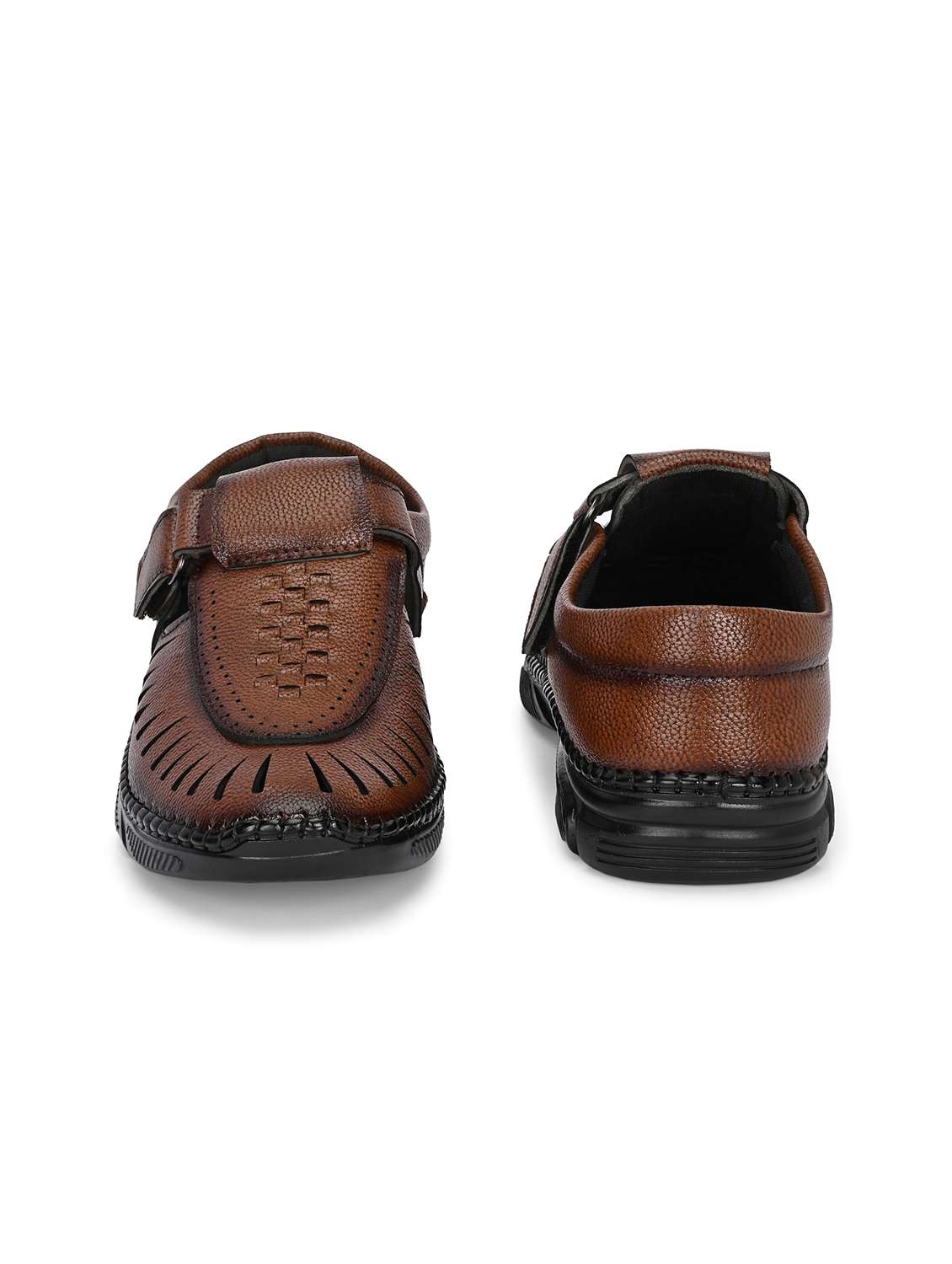 men brown slip on sandal - 22329461 -  Standard Image - 4